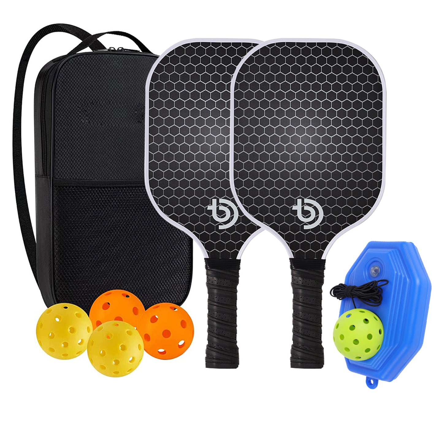 Set of 2 Carbon Fiber Pickleball Paddles Thin&Quick Pickleball Rackets Set Outdoor Sports Carbon Pickleball Paddle